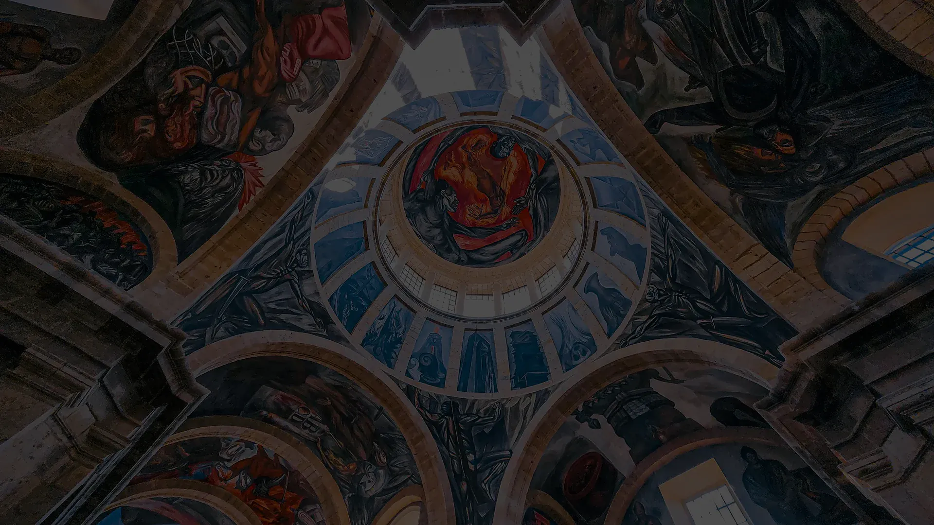 The José Clemente Orozco murals in the dome of the Hospicio Cabañas in Guadalajara, Jalisco, Mexico — the home state of Cartel de Jalisco Nueva Generacion (CJNG)