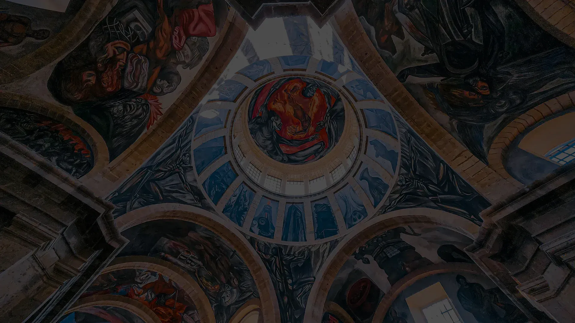 The José Clemente Orozco murals in the dome of the Hospicio Cabañas in Guadalajara, Jalisco, Mexico — the home state of Cartel de Jalisco Nueva Generacion (CJNG)